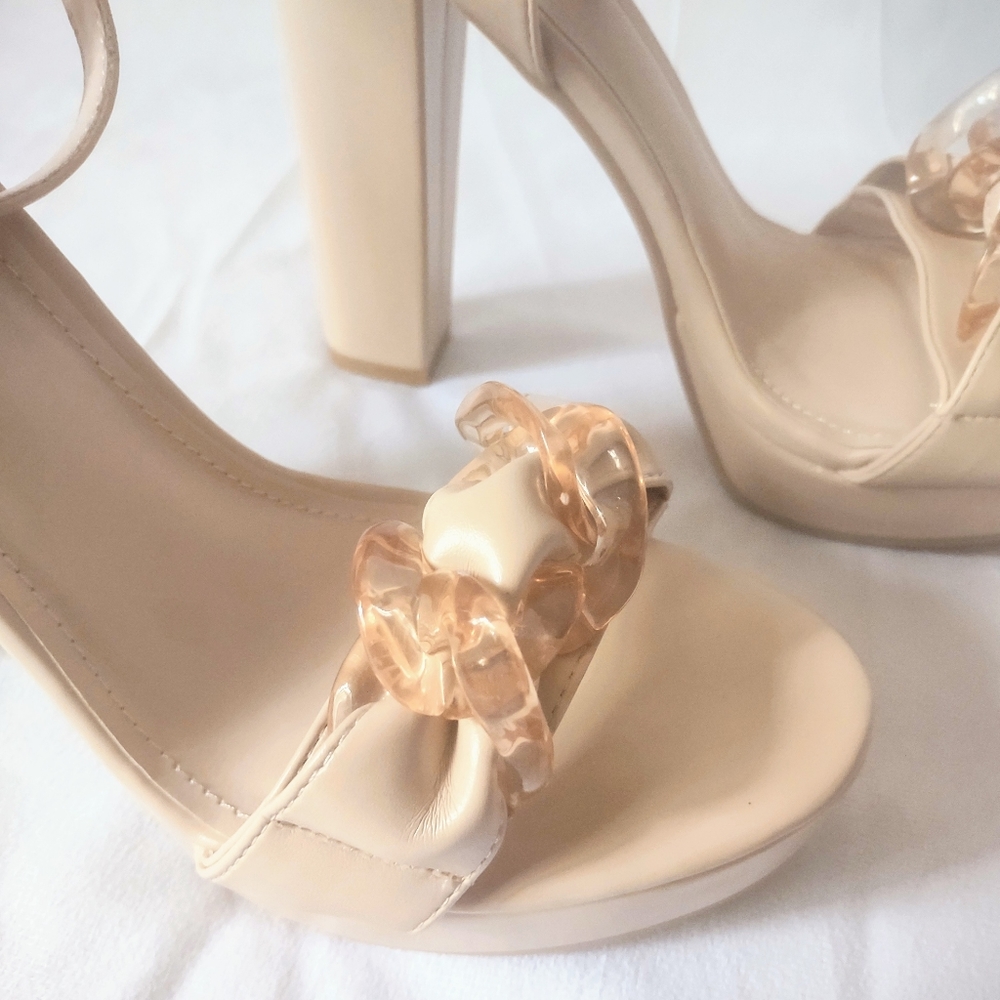 Taupe Platform Heel